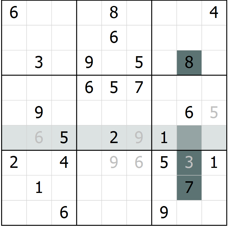 Position des candidats pour la solution de la Gr 1 page 3 du magazine de sudoku Expert n° 013
