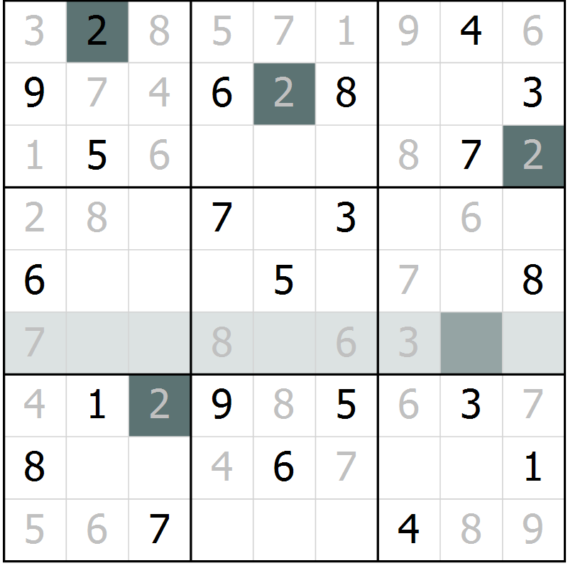 Position des candidats pour la solution de la Gr 10 page 12 du magazine de sudoku Expert n° 013