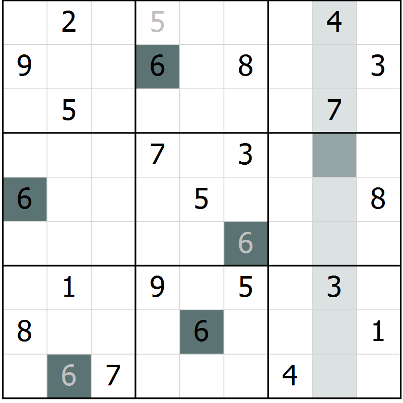 Position des candidats pour la solution de la Gr 10 page 12 du magazine de sudoku Expert n° 013