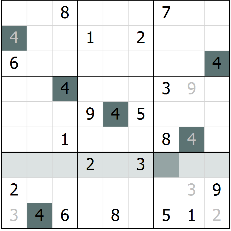 Position des candidats pour la solution de la Gr 11 page 13 du magazine de sudoku Expert n° 013
