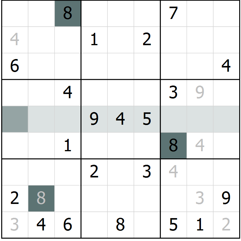 Position des candidats pour la solution de la Gr 11 page 13 du magazine de sudoku Expert n° 013