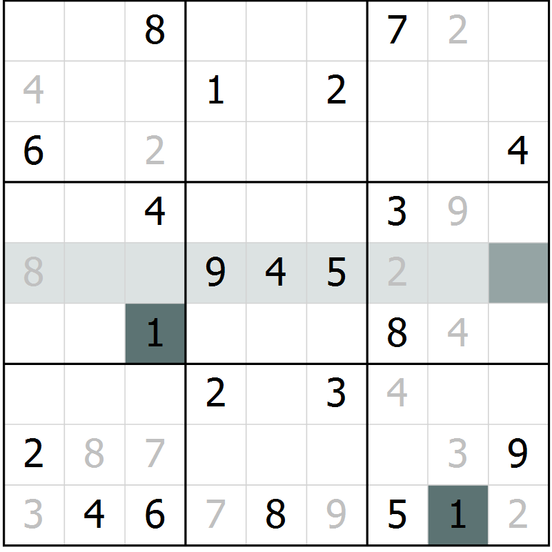 Position des candidats pour la solution de la Gr 11 page 13 du magazine de sudoku Expert n° 013