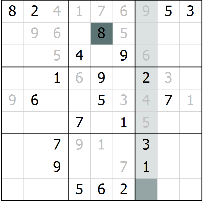 Position des candidats pour la solution de la Gr 12 page 14 du magazine de sudoku Expert n° 013