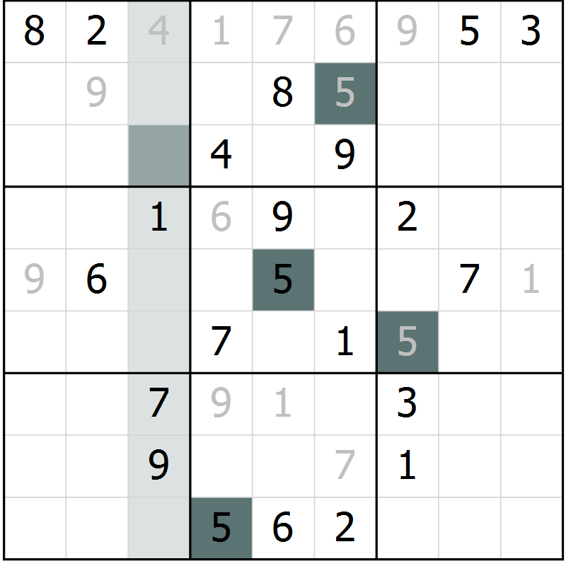 Position des candidats pour la solution de la Gr 12 page 14 du magazine de sudoku Expert n° 013