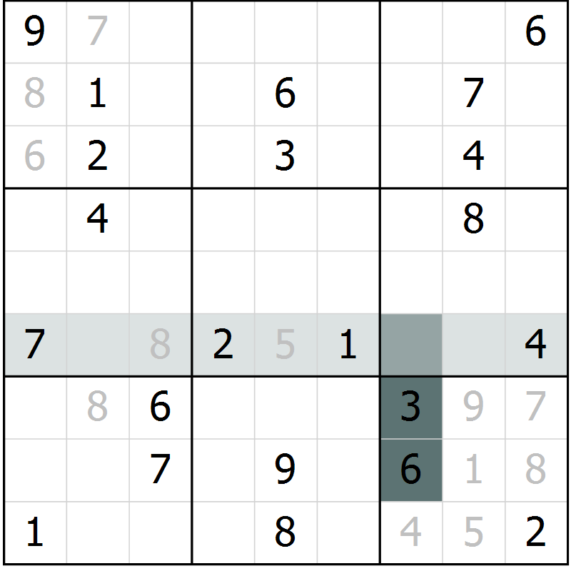 Position des candidats pour la solution de la Gr 13 page 15 du magazine de sudoku Expert n° 013