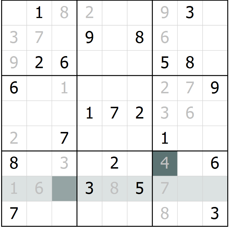 Position des candidats pour la solution de la Gr 14 page 16 du magazine de sudoku Expert n° 013