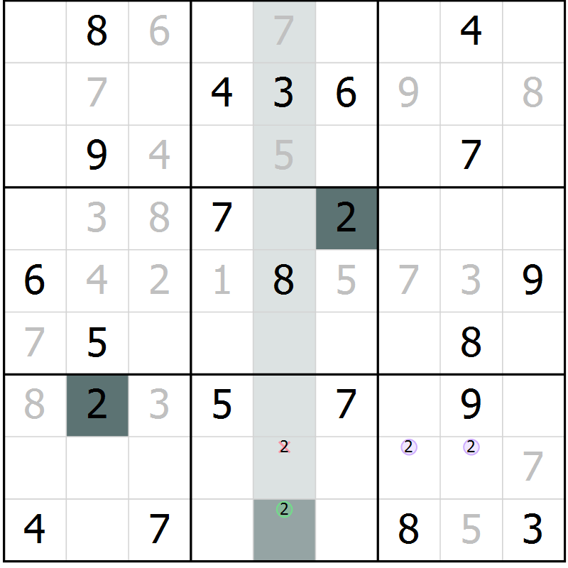Position des candidats pour la solution de la Gr 15 page 17 du magazine de sudoku Expert n° 013