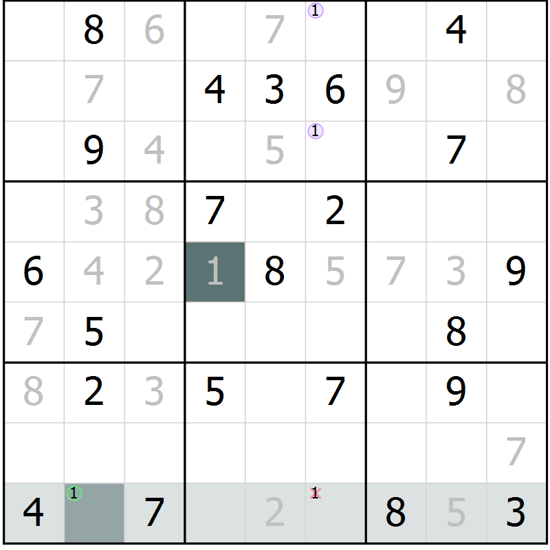 Position des candidats pour la solution de la Gr 15 page 17 du magazine de sudoku Expert n° 013