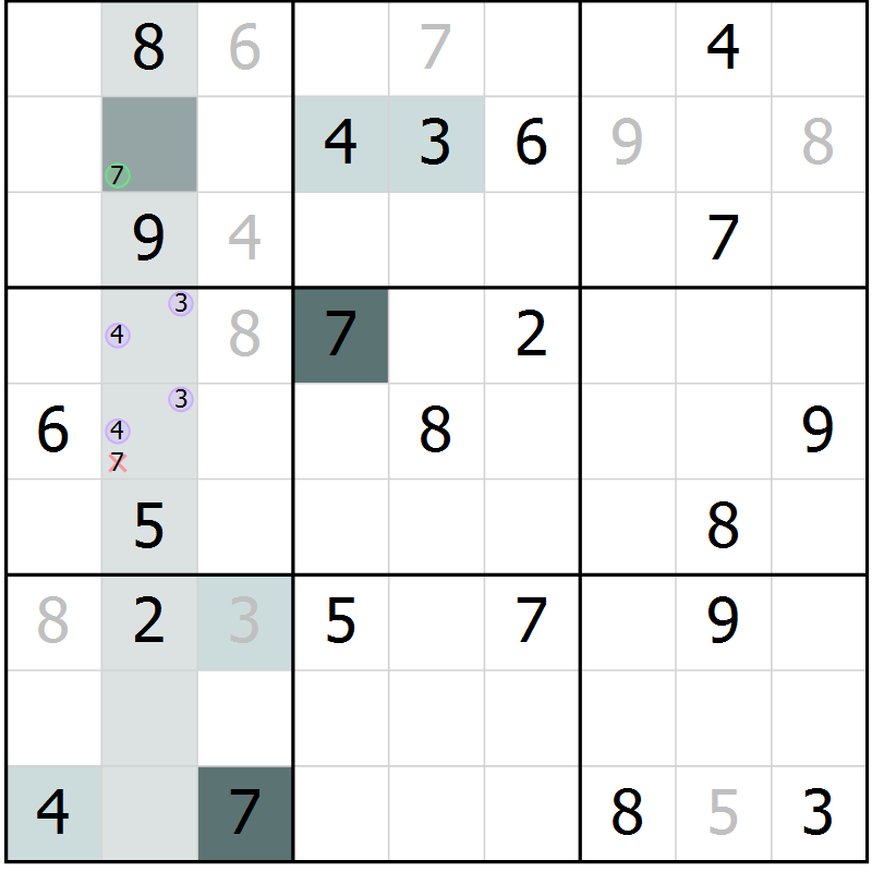 Position des candidats pour la solution de la Gr 15 page 17 du magazine de sudoku Expert n° 013