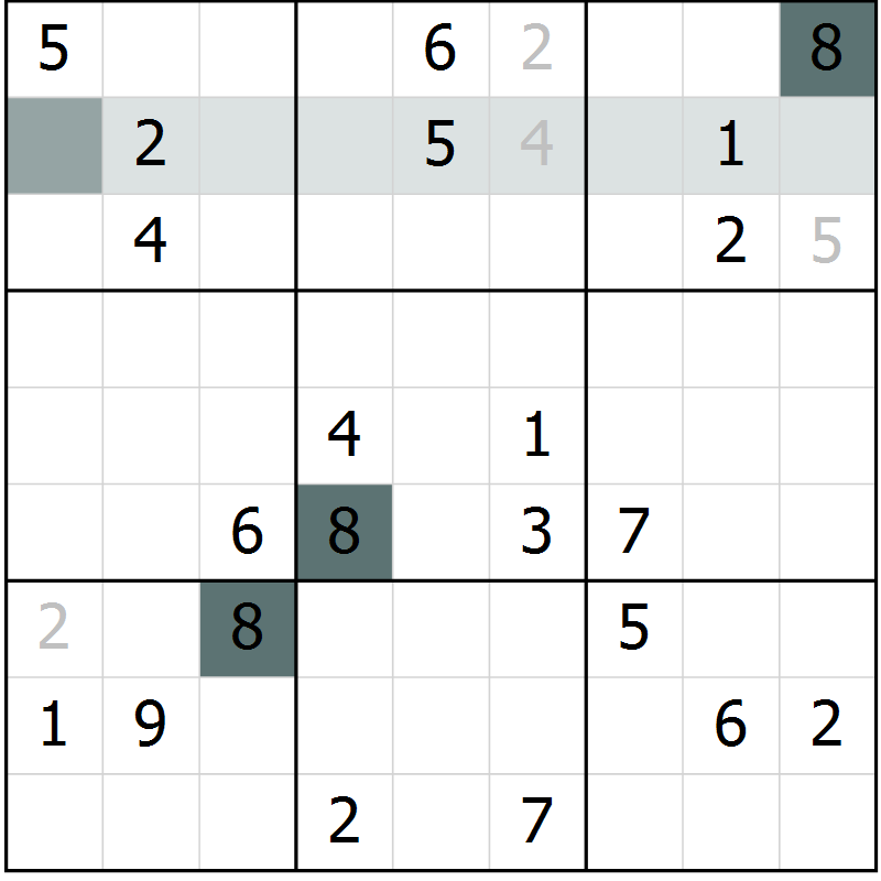 Position des candidats pour la solution de la Gr 16 page 18 du magazine de sudoku Expert n° 013