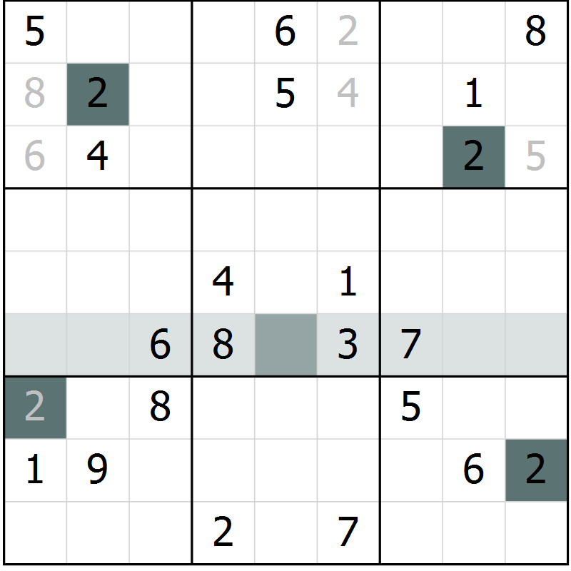 Position des candidats pour la solution de la Gr 16 page 18 du magazine de sudoku Expert n° 013