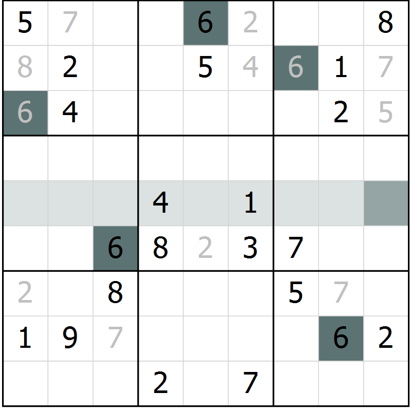 Position des candidats pour la solution de la Gr 16 page 18 du magazine de sudoku Expert n° 013