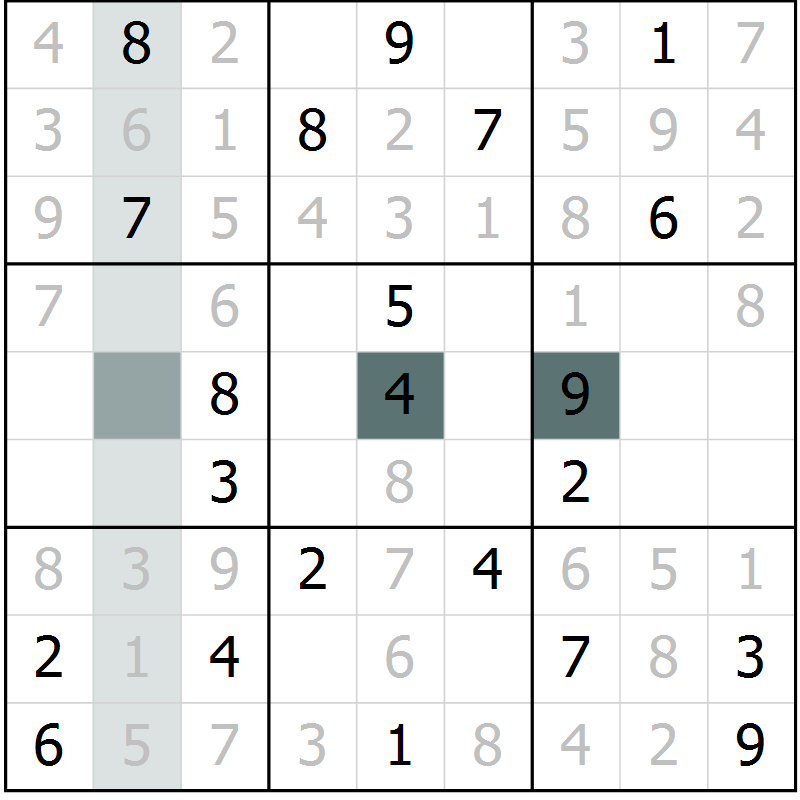Position des candidats pour la solution de la Gr 17 page 19 du magazine de sudoku Expert n° 013