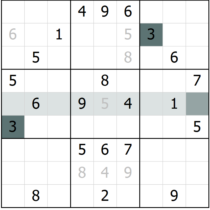 Position des candidats pour la solution de la Gr 18 page 20 du magazine de sudoku Expert n° 013