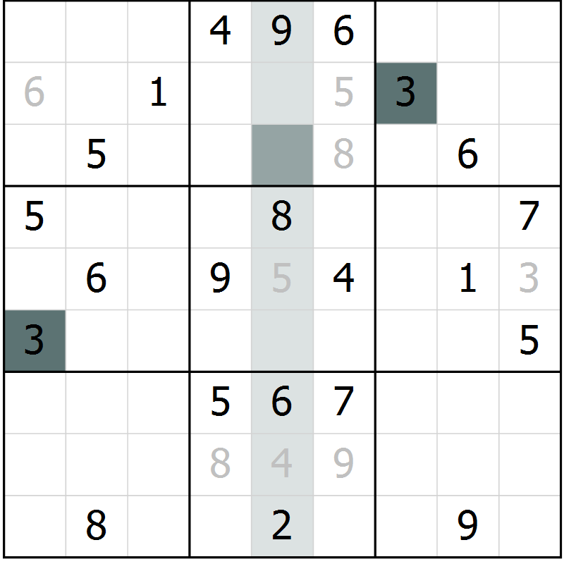 Position des candidats pour la solution de la Gr 18 page 20 du magazine de sudoku Expert n° 013