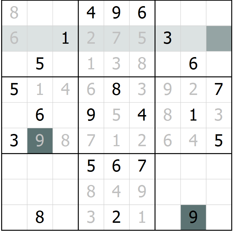 Position des candidats pour la solution de la Gr 18 page 20 du magazine de sudoku Expert n° 013