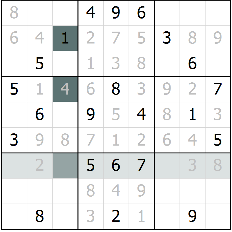 Position des candidats pour la solution de la Gr 18 page 20 du magazine de sudoku Expert n° 013