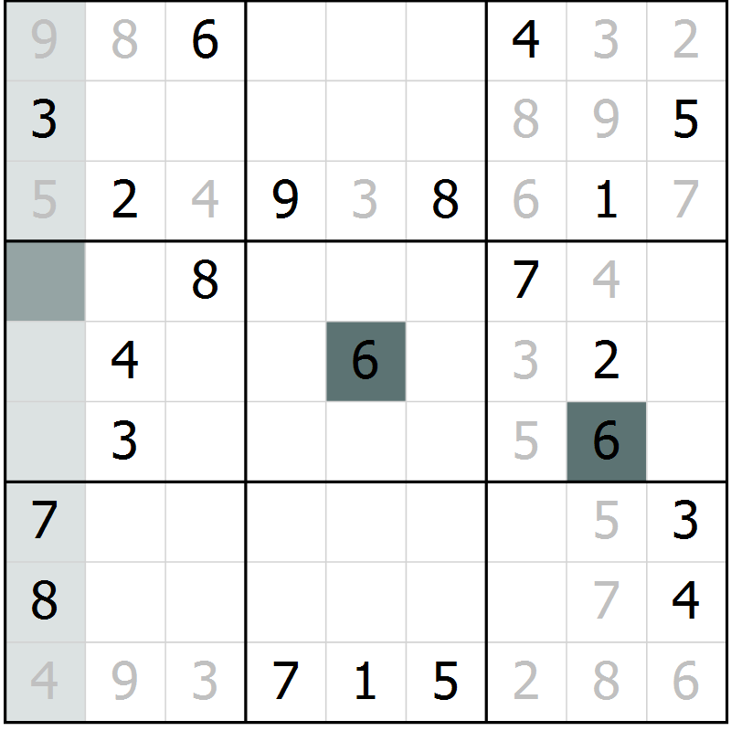 Position des candidats pour la solution de la Gr 19 page 21 du magazine de sudoku Expert n° 013