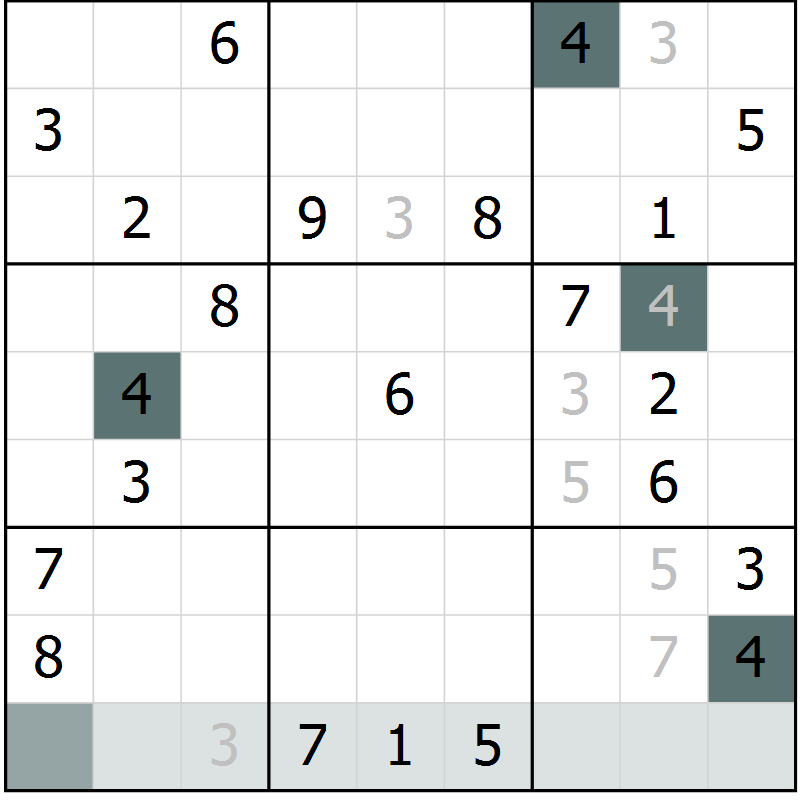 Position des candidats pour la solution de la Gr 19 page 21 du magazine de sudoku Expert n° 013