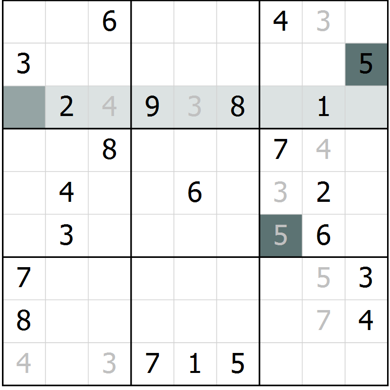 Position des candidats pour la solution de la Gr 19 page 21 du magazine de sudoku Expert n° 013