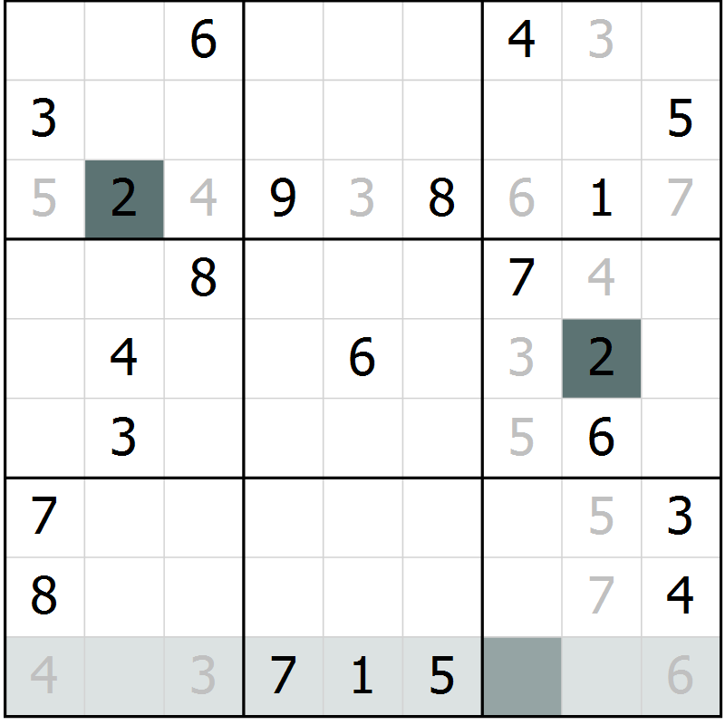 Position des candidats pour la solution de la Gr 19 page 21 du magazine de sudoku Expert n° 013