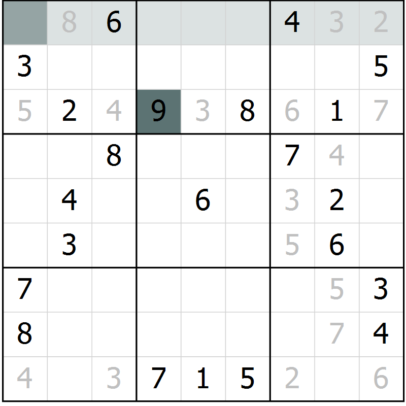 Position des candidats pour la solution de la Gr 19 page 21 du magazine de sudoku Expert n° 013