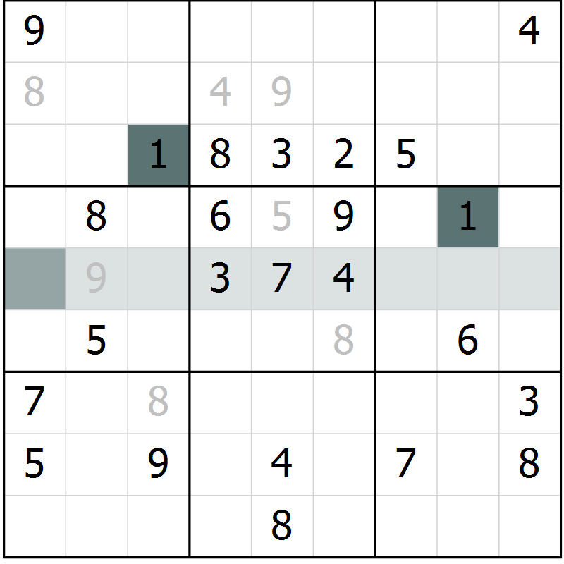 Position des candidats pour la solution de la Gr 2 page 4 du magazine de sudoku Expert n° 013
