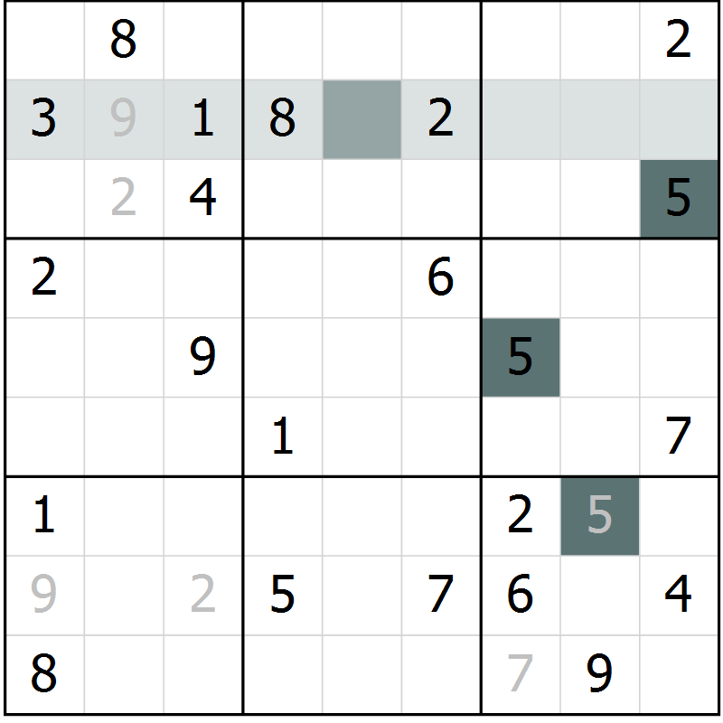 Position des candidats pour la solution de la Gr 20 page 22 du magazine de sudoku Expert n° 013