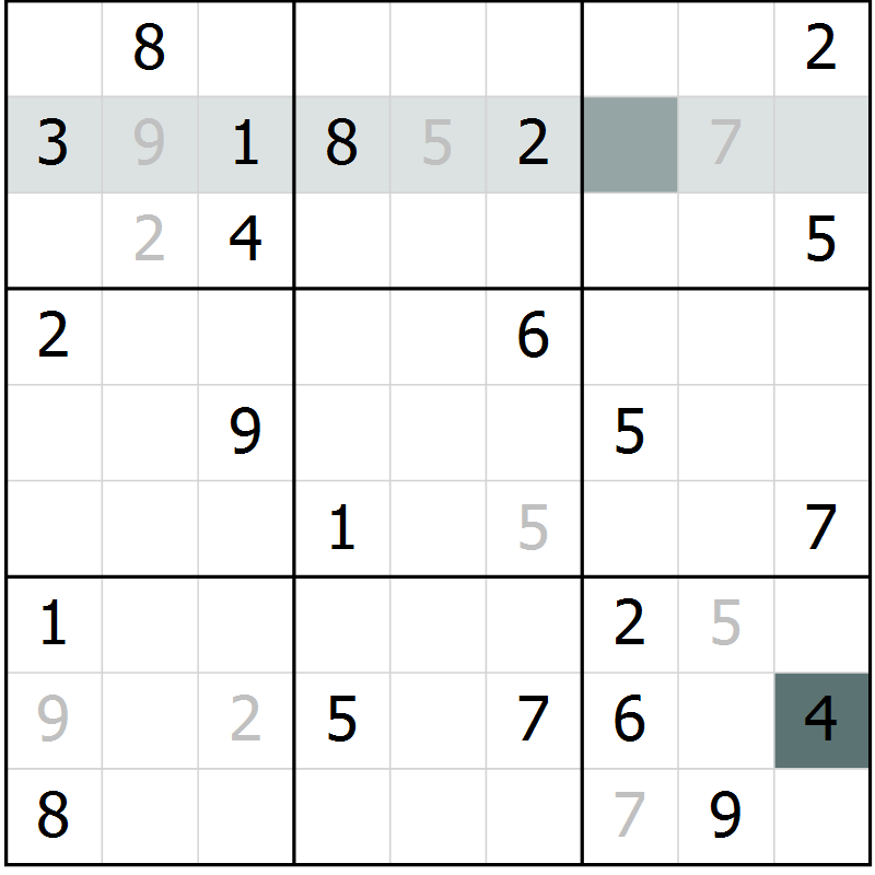 Position des candidats pour la solution de la Gr 20 page 22 du magazine de sudoku Expert n° 013
