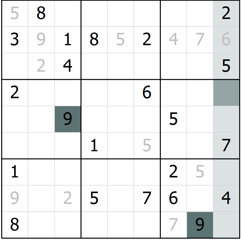 Position des candidats pour la solution de la Gr 20 page 22 du magazine de sudoku Expert n° 013