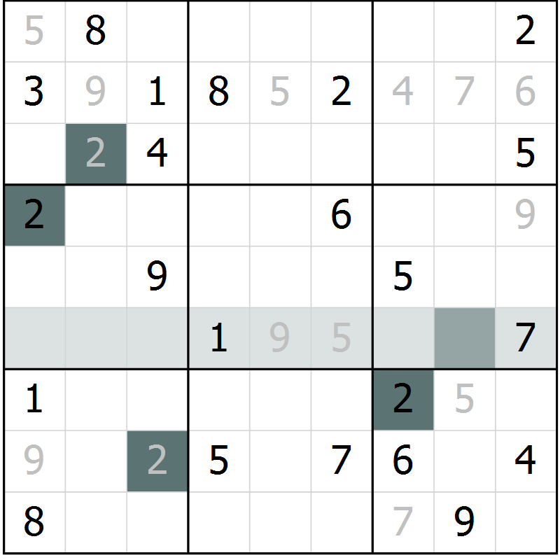 Position des candidats pour la solution de la Gr 20 page 22 du magazine de sudoku Expert n° 013