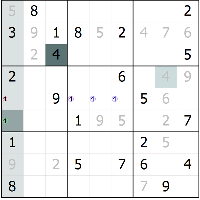 Position des candidats pour la solution de la Gr 20 page 22 du magazine de sudoku Expert n° 013