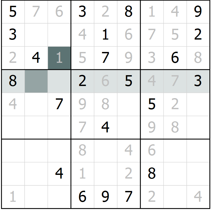 Position des candidats pour la solution de la Gr 21 page 23 du magazine de sudoku Expert n° 013