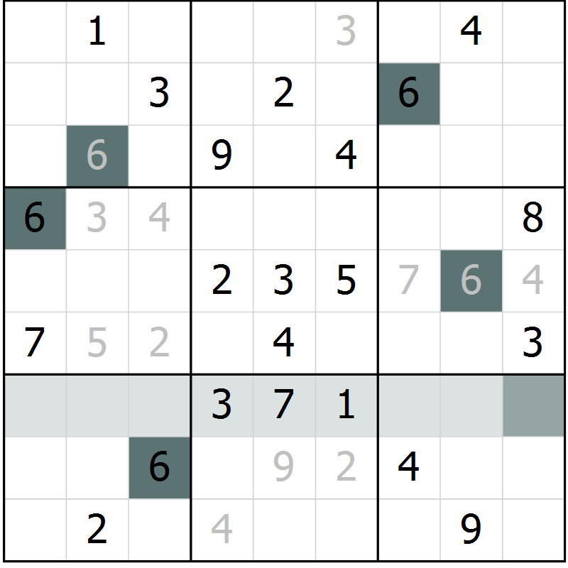 Position des candidats pour la solution de la Gr 22 page 24 du magazine de sudoku Expert n° 013