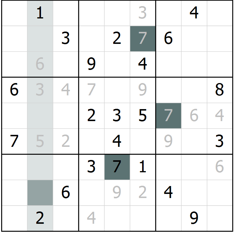 Position des candidats pour la solution de la Gr 22 page 24 du magazine de sudoku Expert n° 013