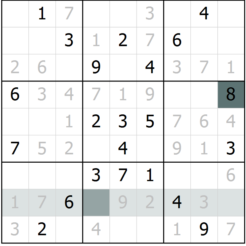 Position des candidats pour la solution de la Gr 22 page 24 du magazine de sudoku Expert n° 013