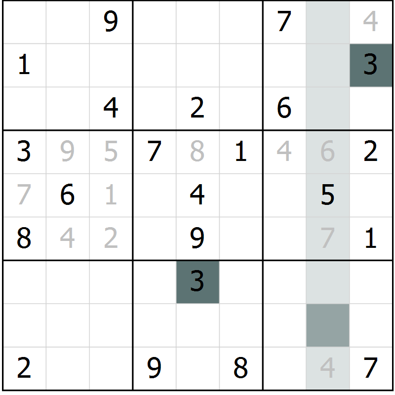 Position des candidats pour la solution de la Gr 24 page 26 du magazine de sudoku Expert n° 013