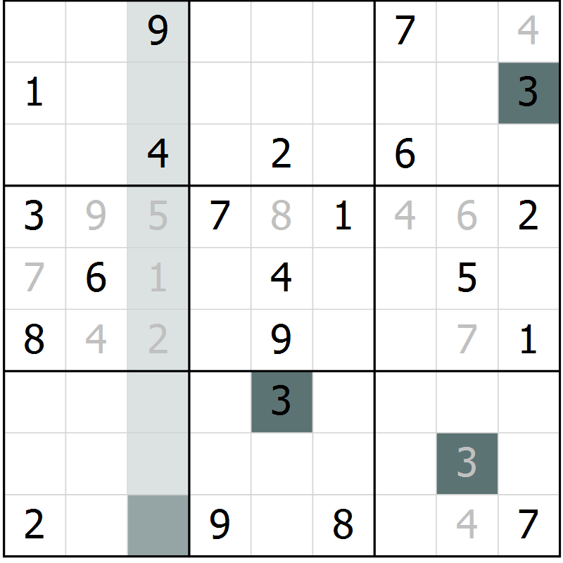 Position des candidats pour la solution de la Gr 24 page 26 du magazine de sudoku Expert n° 013