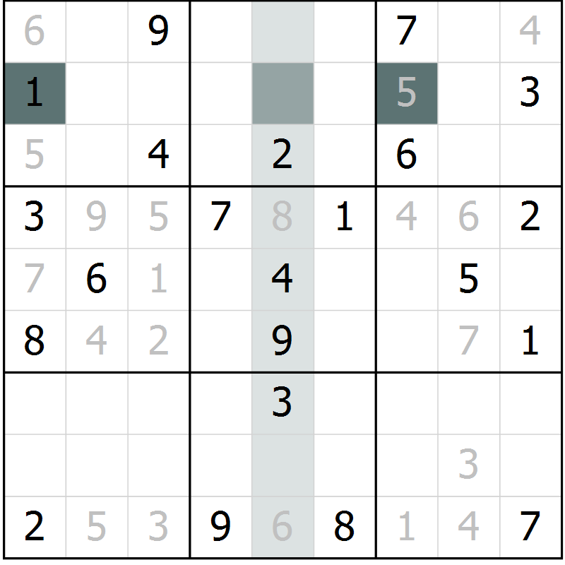 Position des candidats pour la solution de la Gr 24 page 26 du magazine de sudoku Expert n° 013