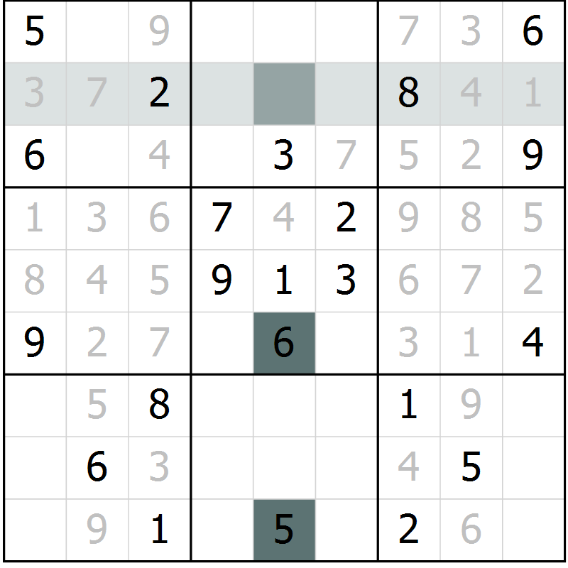 Position des candidats pour la solution de la Gr 26 page 28 du magazine de sudoku Expert n° 013
