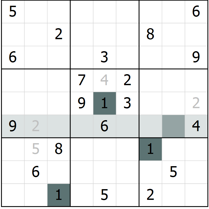 Position des candidats pour la solution de la Gr 26 page 28 du magazine de sudoku Expert n° 013