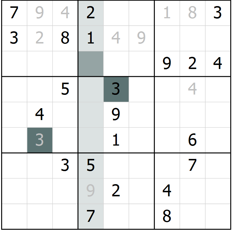 Position des candidats pour la solution de la Gr 27 page 29 du magazine de sudoku Expert n° 013