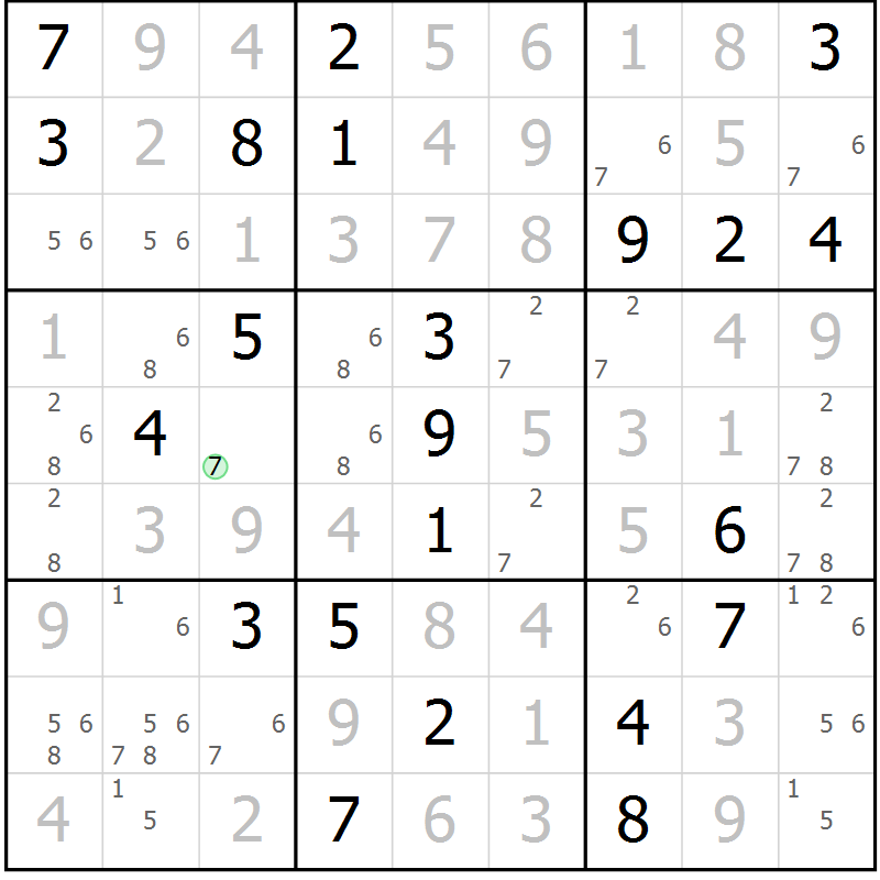 Position des candidats pour la solution de la Gr 27 page 29 du magazine de sudoku Expert n° 013
