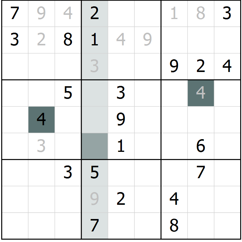 Position des candidats pour la solution de la Gr 27 page 29 du magazine de sudoku Expert n° 013