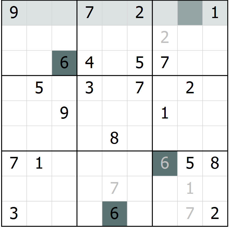Position des candidats pour la solution de la Gr 28 page 30 du magazine de sudoku Expert n° 013