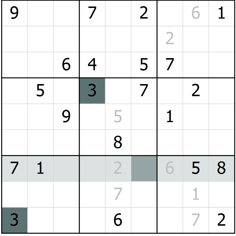 Position des candidats pour la solution de la Gr 28 page 30 du magazine de sudoku Expert n° 013
