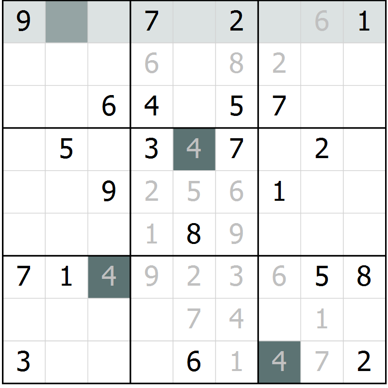 Position des candidats pour la solution de la Gr 28 page 30 du magazine de sudoku Expert n° 013