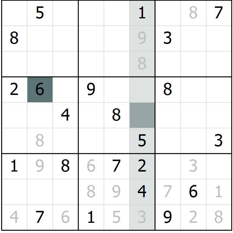 Position des candidats pour la solution de la Gr 29 page 31 du magazine de sudoku Expert n° 013