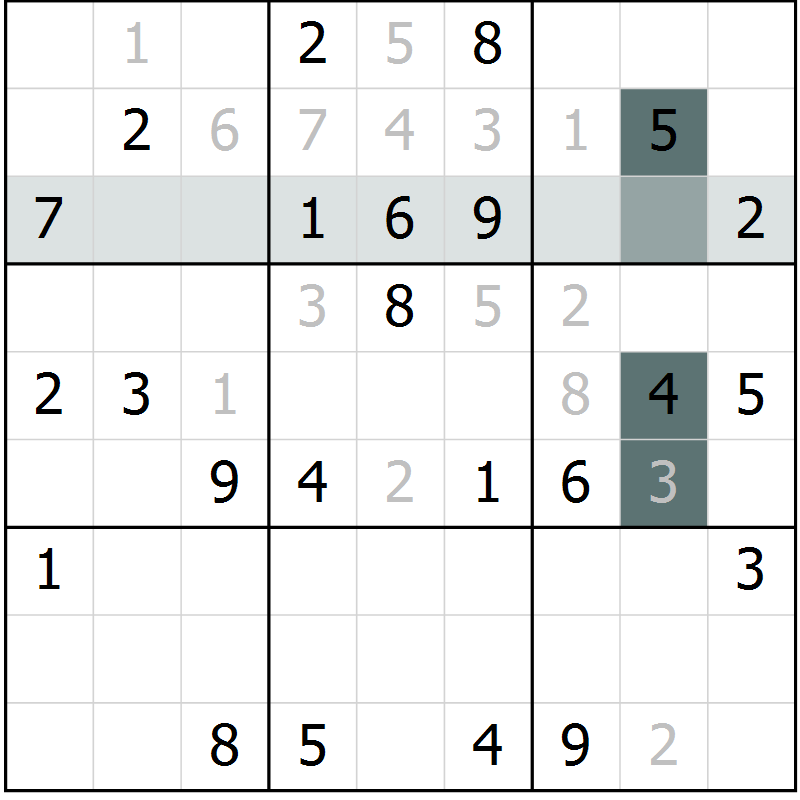 Position des candidats pour la solution de la Gr 3 page 5 du magazine de sudoku Expert n° 013