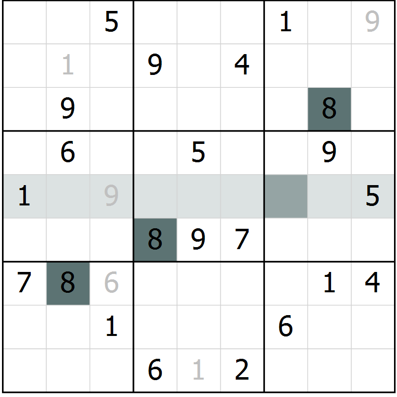 Position des candidats pour la solution de la Gr 31 page 33 du magazine de sudoku Expert n° 013